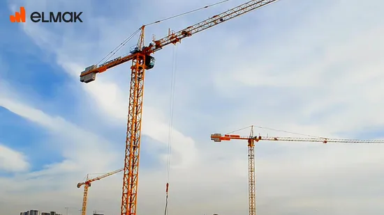 Grue à tour Elmak Maxi capacité 6 tonnes 55m Jib Topkit pour Emk5516-6