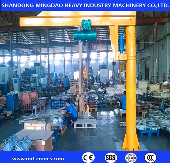 Usine Chine Mingdao marque 3 tonnes 5 tonnes 10 tonnes 20 tonnes 360 degrés colonne rotative potence grue avec palan électrique ou palan à chaîne à bas prix